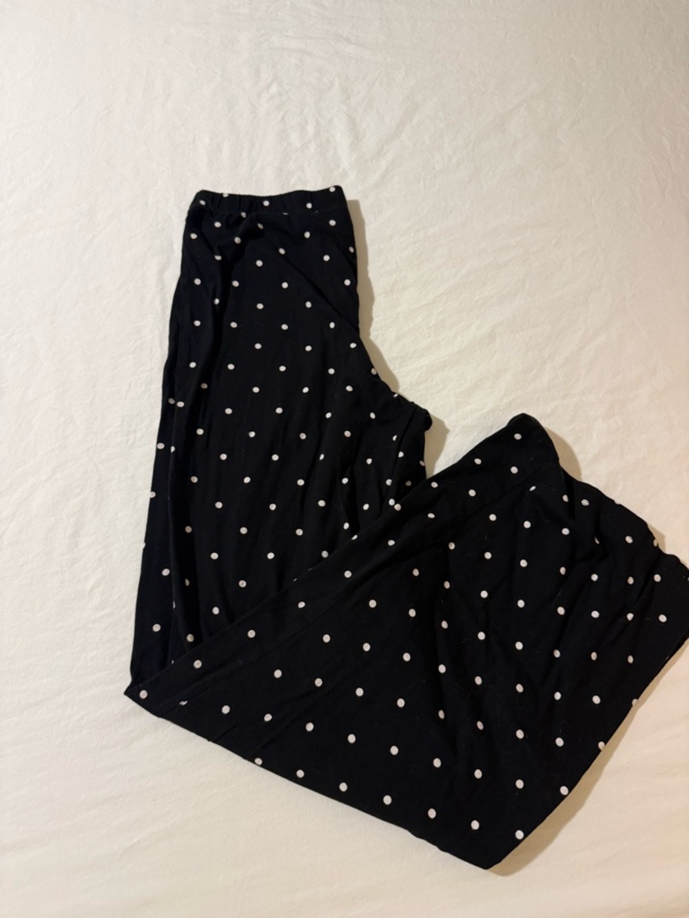 Black and white polka dot pajama pants